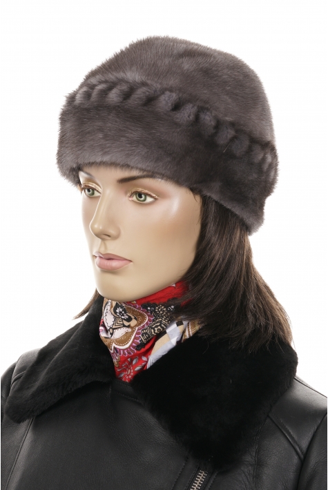Шапка женская из норки 8017374